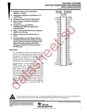 74AC16652DLRG4 datasheet  